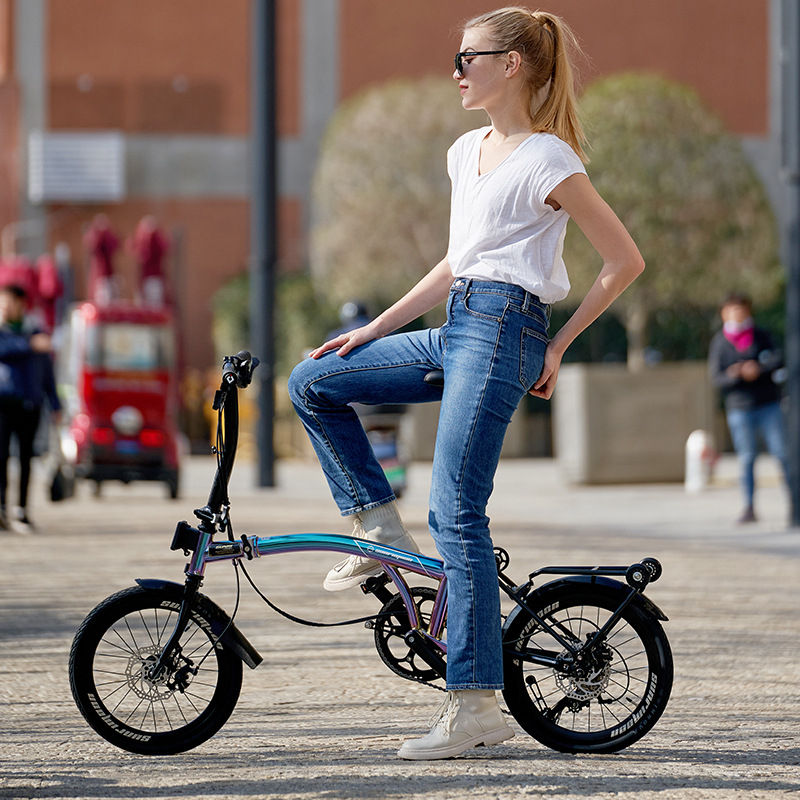 Nuova bici LP Litepro BMX pieghevole a tre stadi Bicicletta portatile da viaggio all'aperto a 9 velocità Bicicletta per adulti Bicicletta per bambini